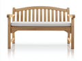 Banc de jardin 2 places en bois massif 120x60x90 cm - bois naturel clair - dossier incurvé avec accoudoirs pour extérieur