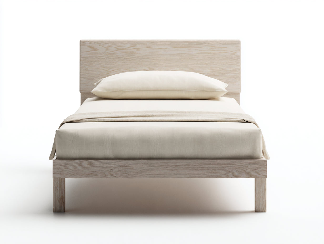 Lit simple en bois 200x100x90 cm - bois clair - design minimaliste