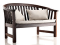 Banc de jardin en bois 140x65x85 cm - bois foncé - dossier arrondi classique