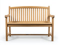 Banc de jardin en bois massif 150x58x92 cm - bois naturel - avec accoudoirs et dossier à lattes