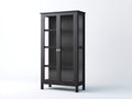 Vitrine en bois et verre noir 85x38x160 cm - salon - style moderne