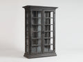 Vitrine en bois et verre noir vieilli 110x42x180 cm - salon - style classique