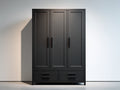 Armoire en bois d'ingénierie 150x60x190 cm - noir - 3 portes et 2 tiroirs