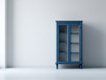 Vitrine en bois et verre bleu foncé 80x38x150 cm - salon - style classique