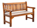 Banc de jardin 2 places en bois massif 125x60x90 cm - brun - dossier à lattes et accoudoirs style rustique pour extérieur