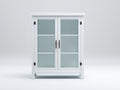 Vitrine 2 portes vitrées en bois 90x40x130 cm - blanc - style classique