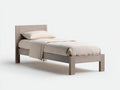 Lit simple en bois finition chêne blanchi 200x90x95 cm - chambre - style naturel