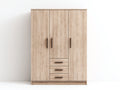 Armoire en bois finition chêne clair 150x55x190 cm - chambre - style contemporain